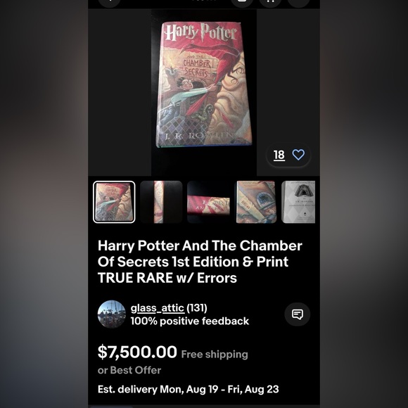 RARE Harry Potter and the Chambers of Secrets 1st American Ed w/Typo Misprints - Picture 6 of 9